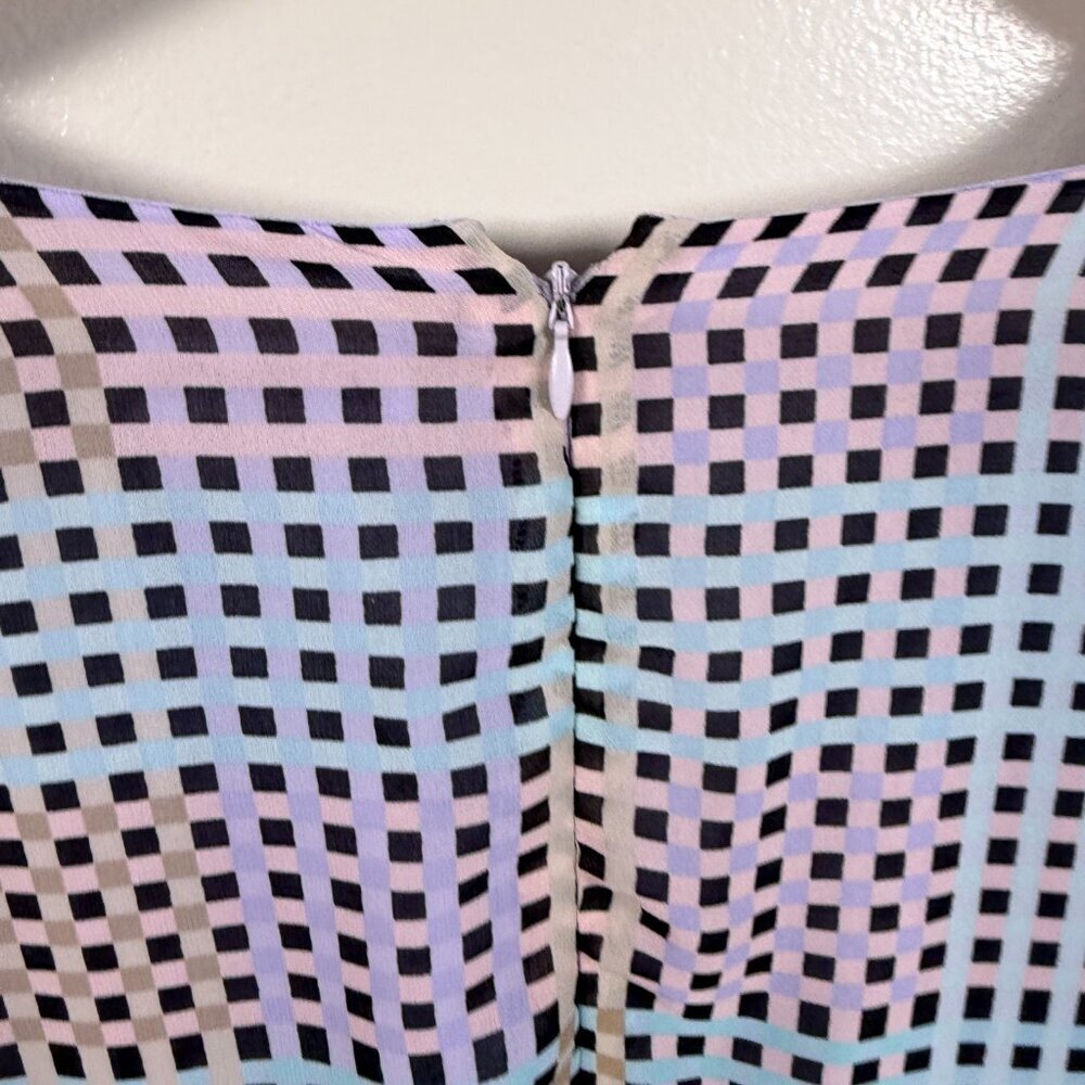 Calvin Klein Geometric Faux Wrap Dress Size 16W Purple Chiffon Career Church - Picture 12 of 15